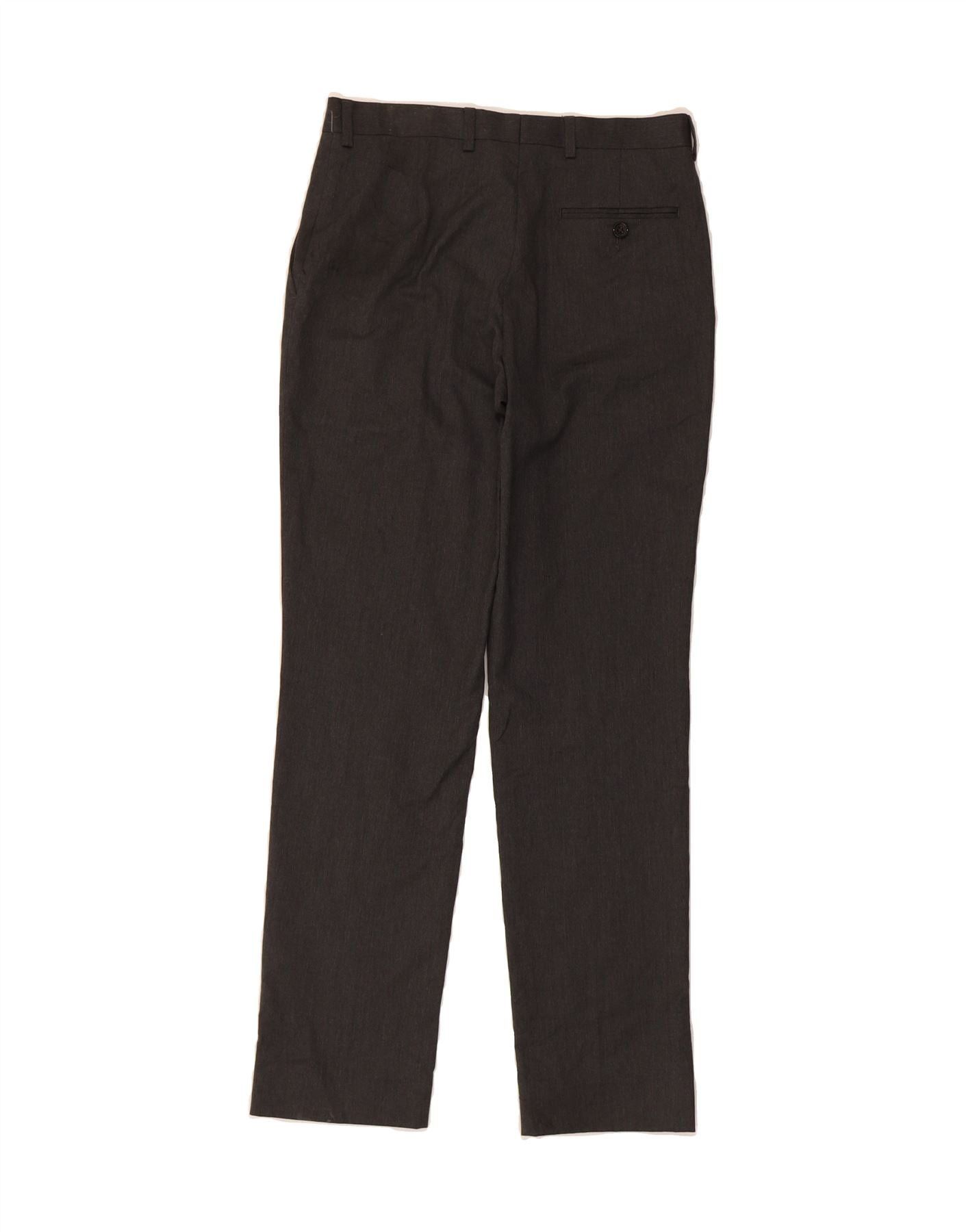 Ralph Lauren Womens Straight Suit Trousers W28 L29 Grey Polyester Size 24" / US 00 / IT 34 - 2 Thumbnail