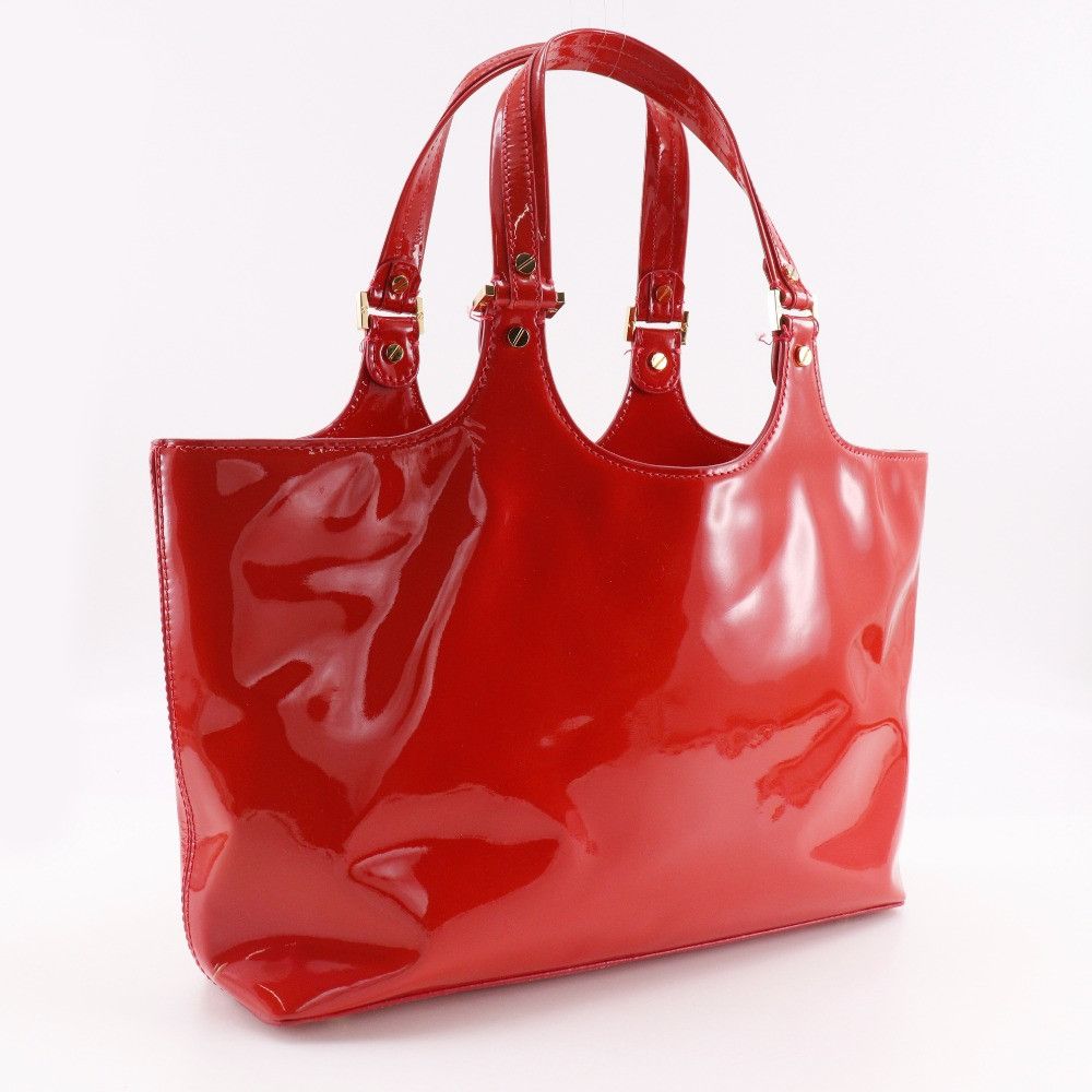 Tory Burch Tory Burch Tory Burch Punching Logo Patent Leather 2way Tote Bag Enamel Tote Bag DUTY FREE for USA Size ONE SIZE - 3 Thumbnail