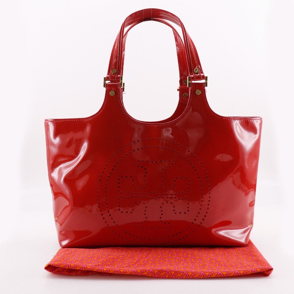 Tory Burch Tory Burch Tory Burch Punching Logo Patent Leather 2way Tote Bag Enamel Tote Bag DUTY FREE for USA Size ONE SIZE - 17 Thumbnail