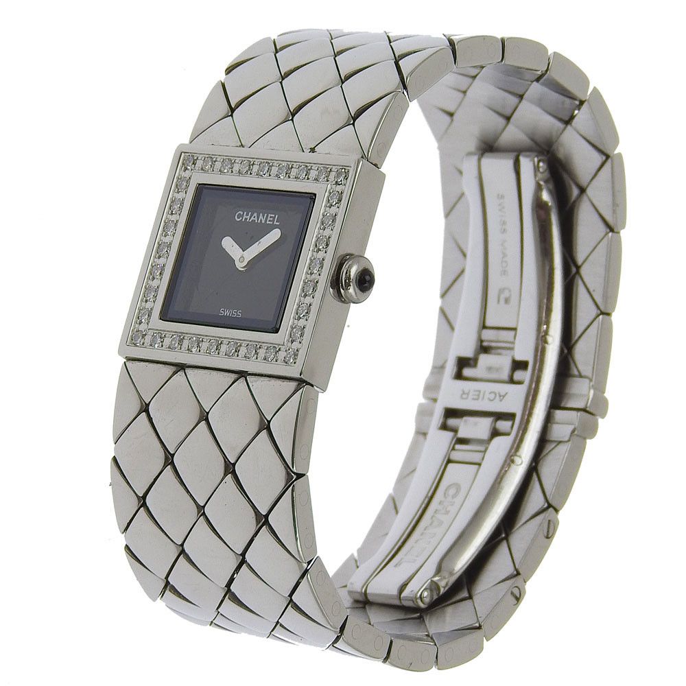 Chanel Chanel Chanel Matelassé Stainless Steel Metal Quartz H0489 DUTY FREE for USA Size ONE SIZE - 2 Thumbnail