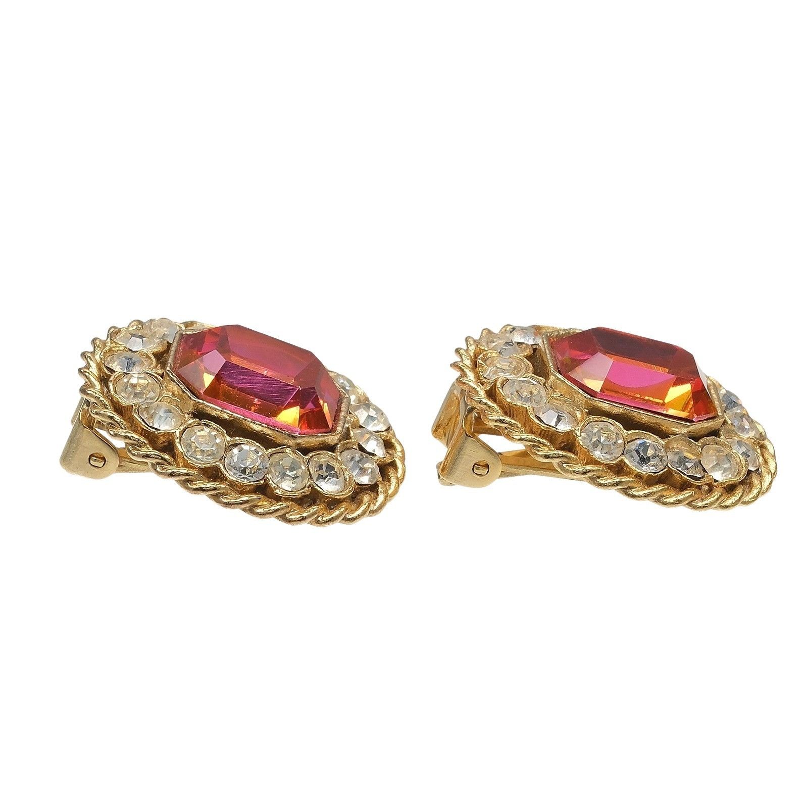 Other Other ORENA PARIS Vintage Rhinestone Earrings Metal Earrings DUTY FREE for USA Size ONE SIZE - 6 Thumbnail