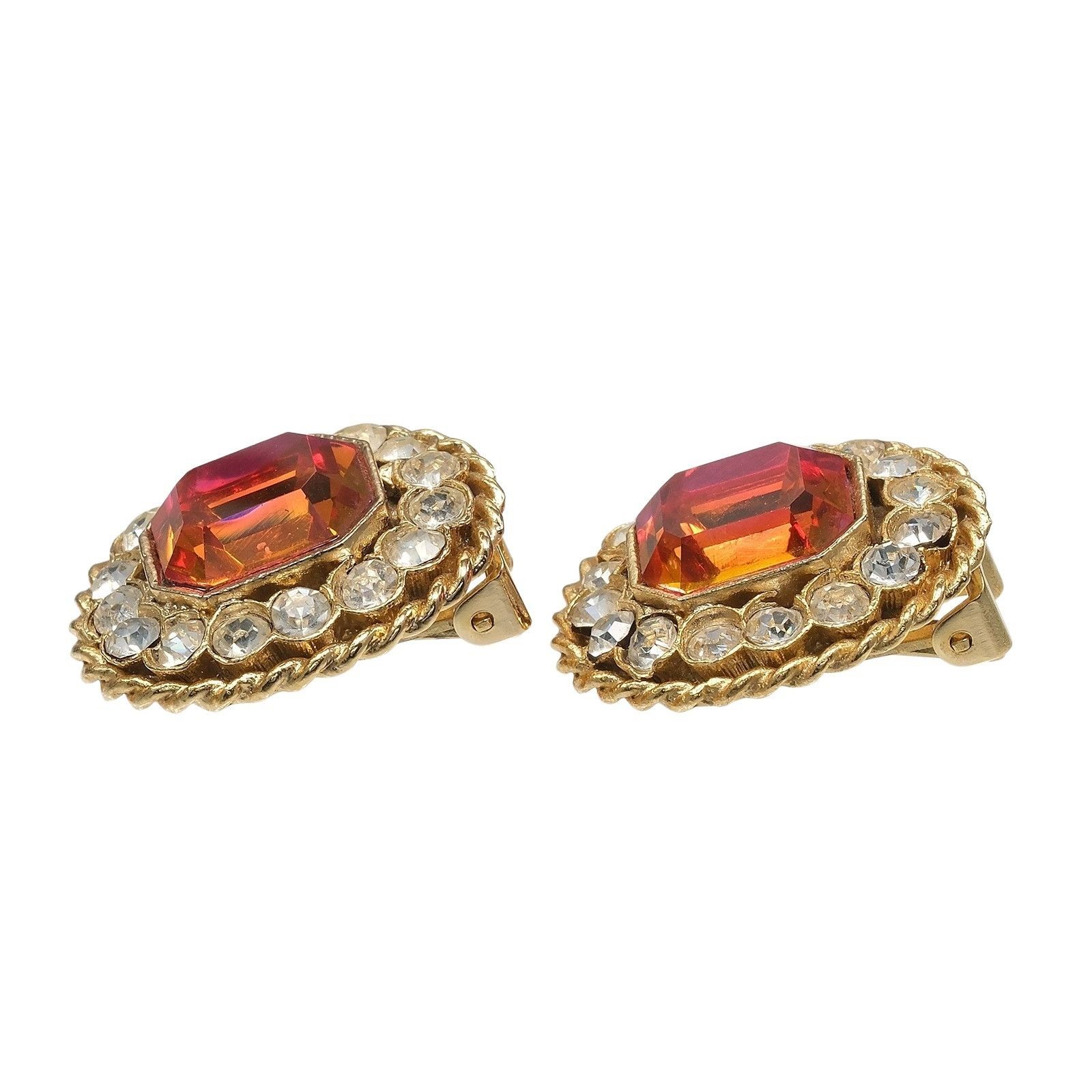Other Other ORENA PARIS Vintage Rhinestone Earrings Metal Earrings DUTY FREE for USA Size ONE SIZE - 5 Thumbnail