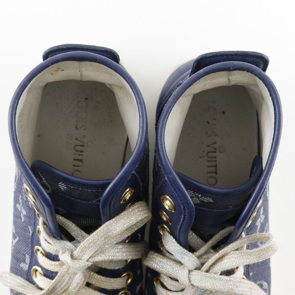 Louis Vuitton Louis Vuitton Louis Vuitton High Cut Monogram Denim Sneakers Denim Shoes DUTY FREE for USA Size ONE SIZE - 6 Thumbnail