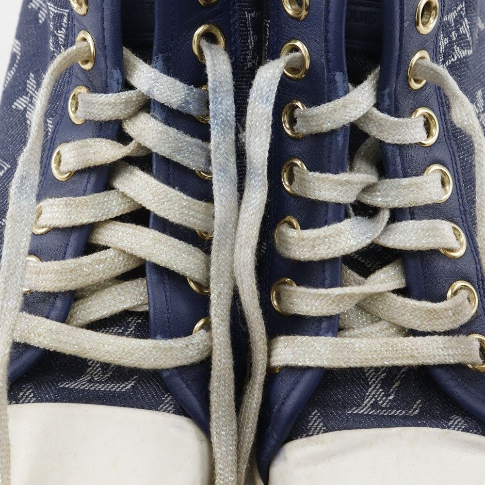 Louis Vuitton Louis Vuitton Louis Vuitton High Cut Monogram Denim Sneakers Denim Shoes DUTY FREE for USA Size ONE SIZE - 7 Thumbnail