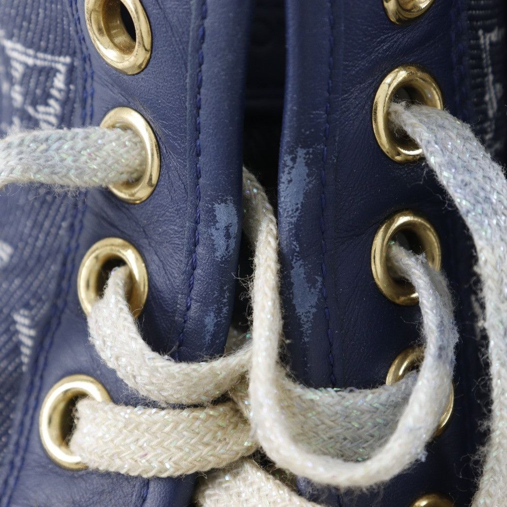Louis Vuitton Louis Vuitton Louis Vuitton High Cut Monogram Denim Sneakers Denim Shoes DUTY FREE for USA Size ONE SIZE - 8 Thumbnail