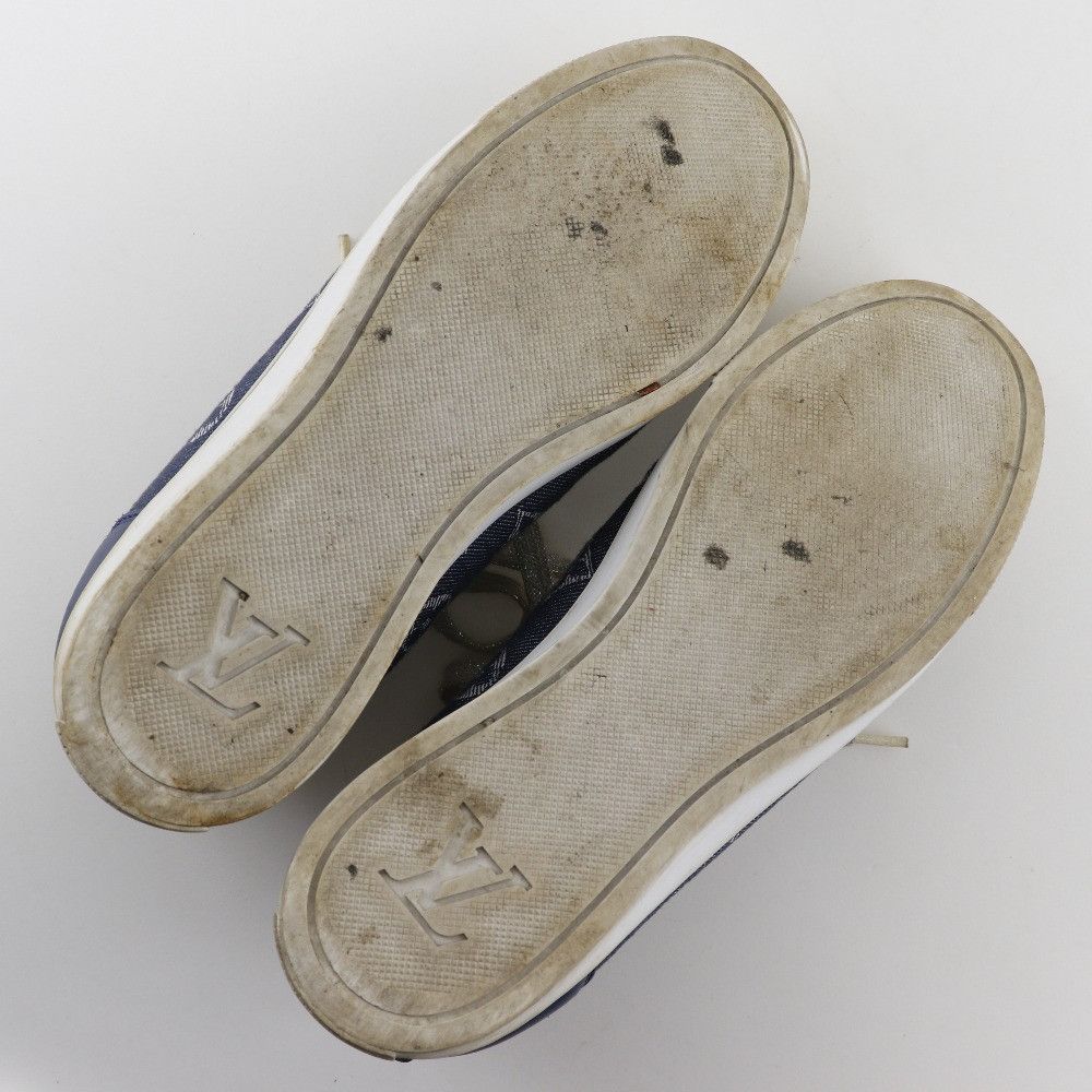 Louis Vuitton Louis Vuitton Louis Vuitton High Cut Monogram Denim Sneakers Denim Shoes DUTY FREE for USA Size ONE SIZE - 5 Thumbnail