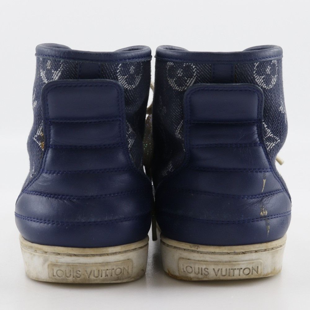 Louis Vuitton Louis Vuitton Louis Vuitton High Cut Monogram Denim Sneakers Denim Shoes DUTY FREE for USA Size ONE SIZE - 3 Thumbnail