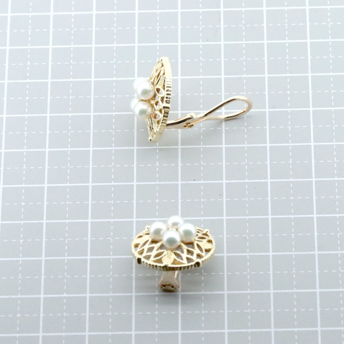 Mikimoto Mikimoto Mikimoto Pearl Diamond Au750 Earrings Leather Earrings DUTY FREE for USA Size ONE SIZE - 4 Thumbnail