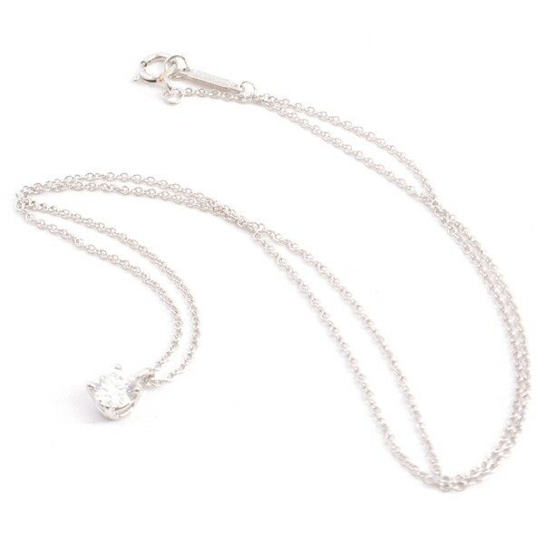 Tiffany & Co. Tiffany & Co. Tiffany PT950 Solitaire Diamond Necklace Metal Necklace DUTY FREE for USA Size ONE SIZE - 2 Thumbnail