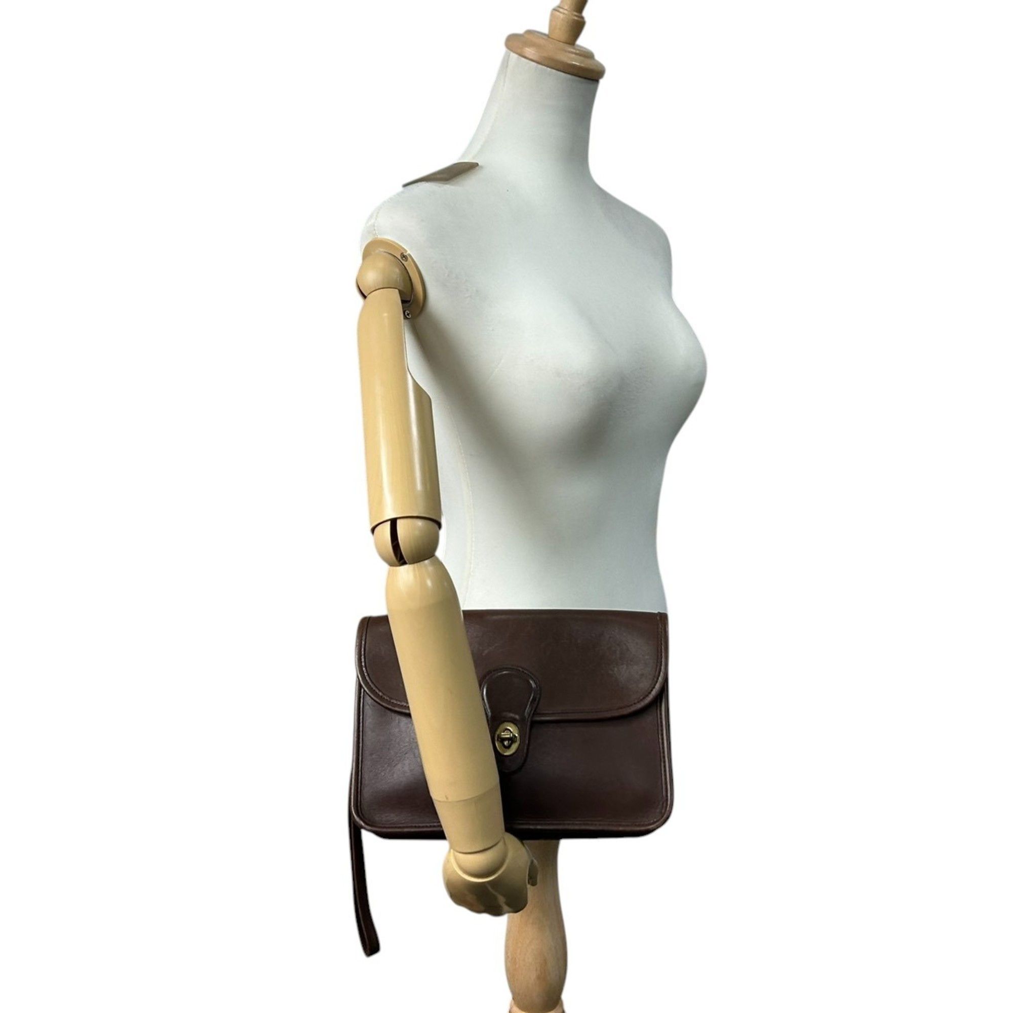 COACH Old Coach 2-Way Shoulder Bag 9971, Brown Glovetanned Leather 