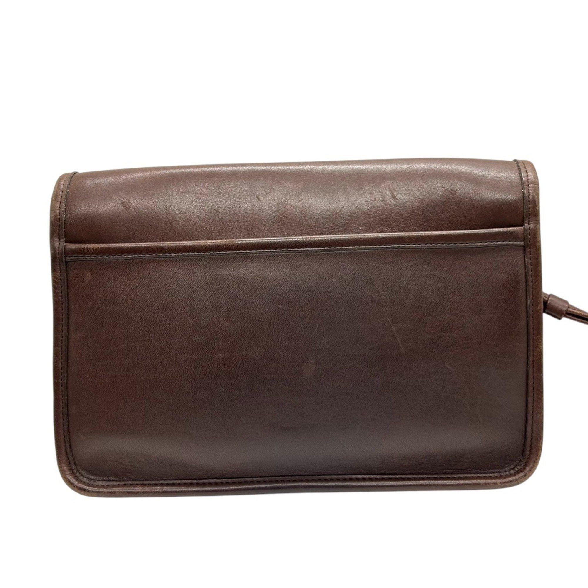 COACH Old Coach 2-Way Shoulder Bag 9971, Brown Glovetanned Leather 