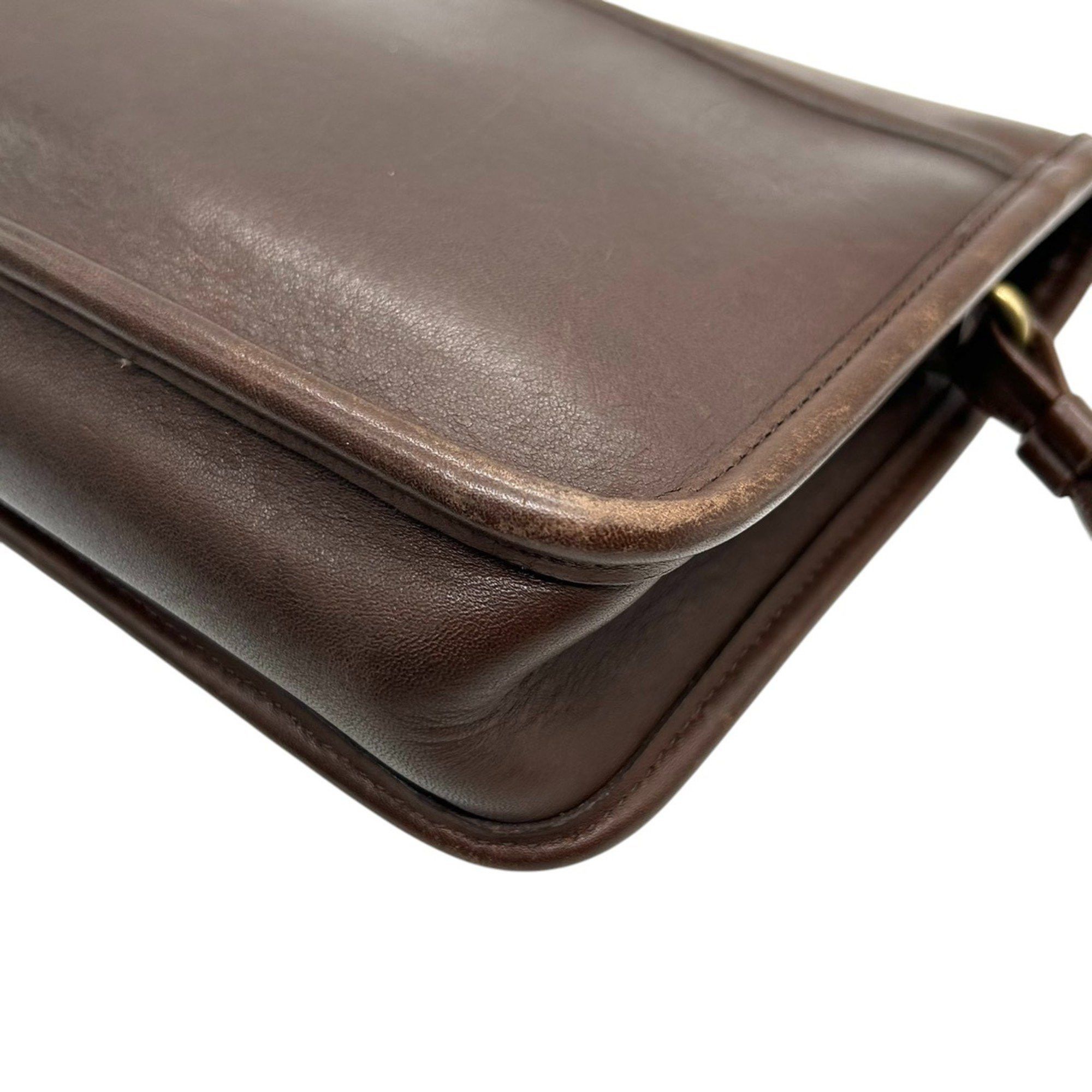 COACH Old Coach 2-Way Shoulder Bag 9971, Brown Glovetanned Leather 