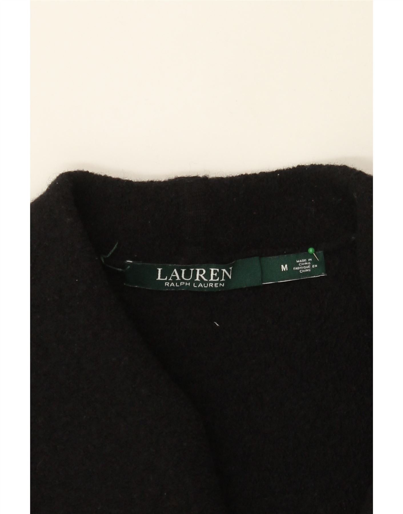Ralph Lauren Womens Open Cardigan Sweater UK 12 Medium Black Wool Size M / US 6-8 / IT 42-44 - 3 Thumbnail