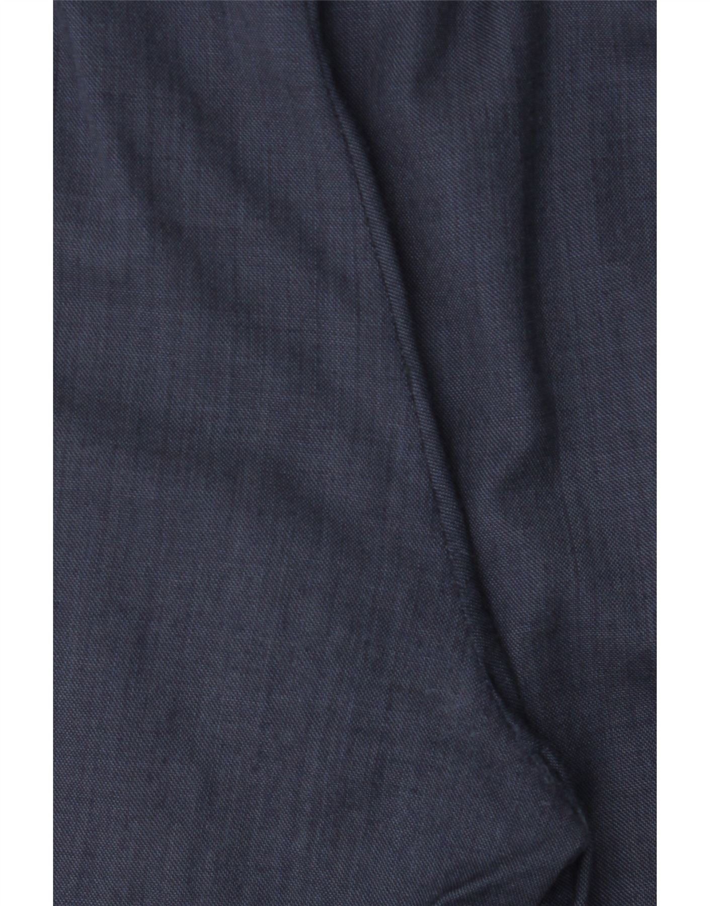 Ralph Lauren Mens Straight Suit Trousers W34 L26 Navy Blue Wool Size 34R - 3 Thumbnail