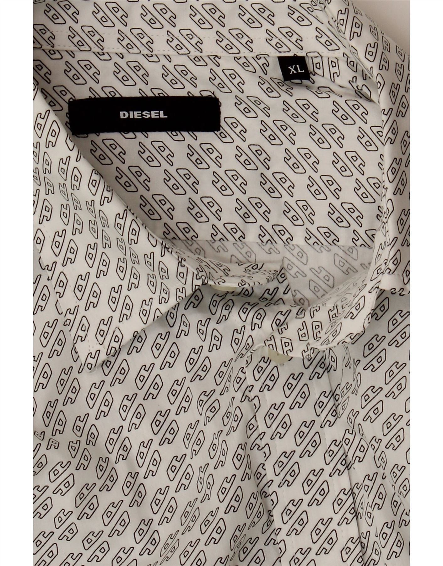 Diesel Mens Abstract Pattern Shirt XL White Cotton Size US XL / EU 56 / 4 - 3 Thumbnail