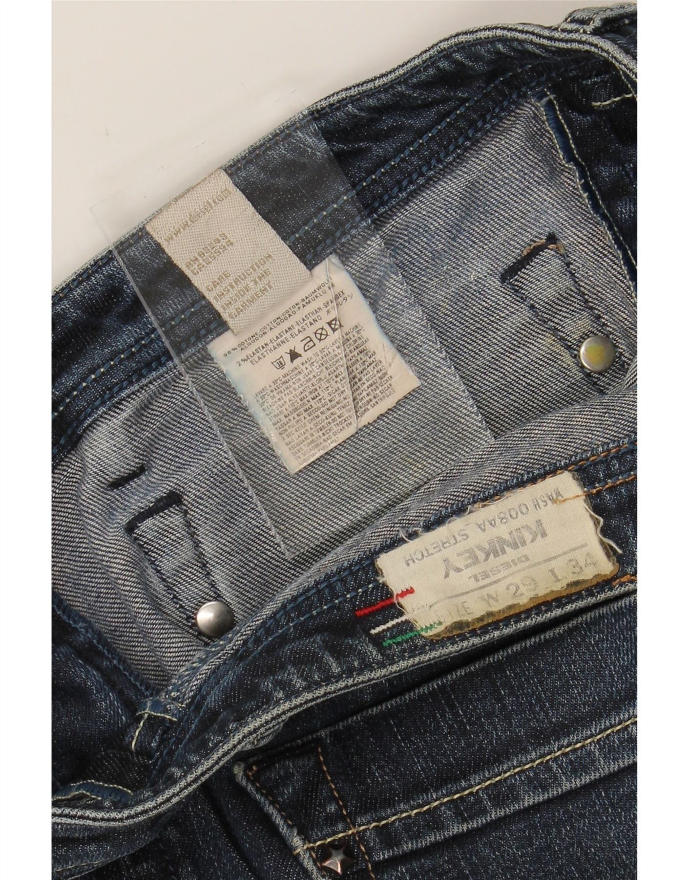 Diesel Womens Kinkey Skinny Jeans W29 L29 Blue Cotton Size 42" / US 20 - 3 Thumbnail