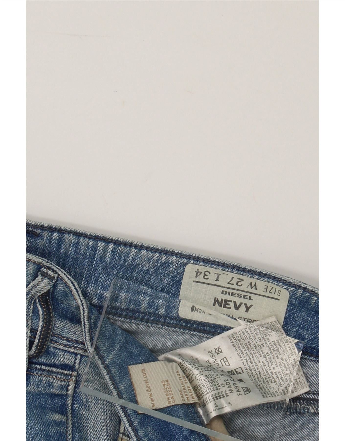 Diesel Womens Nevy Skinny Jeans W27 L34 Blue Cotton Size 42" / US 20 - 3 Thumbnail