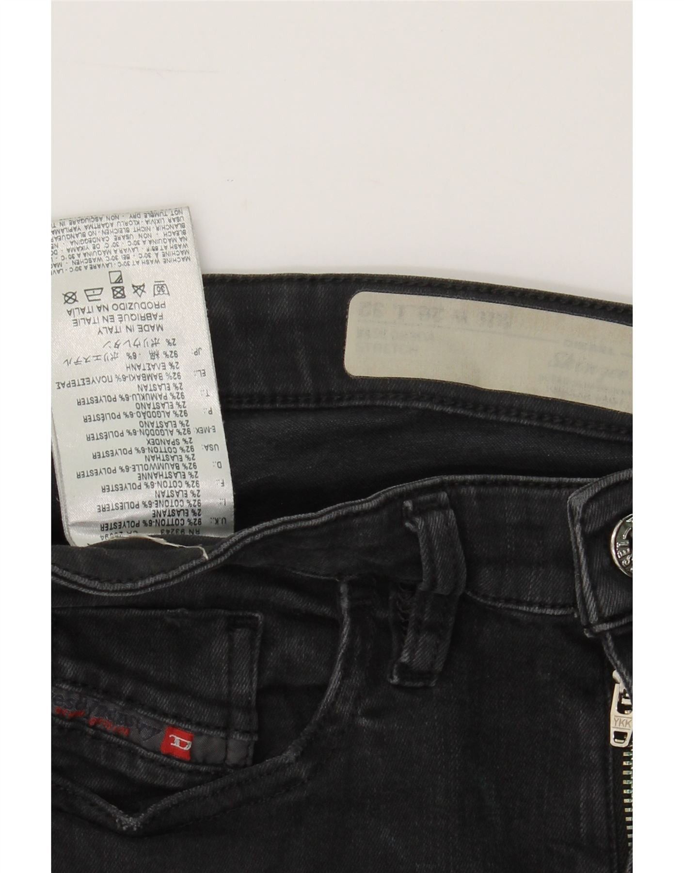 Diesel Womens Skinzee Distressed Slim Skinny Jeans W26 L32 Black Co Size 42" / US 20 - 3 Thumbnail