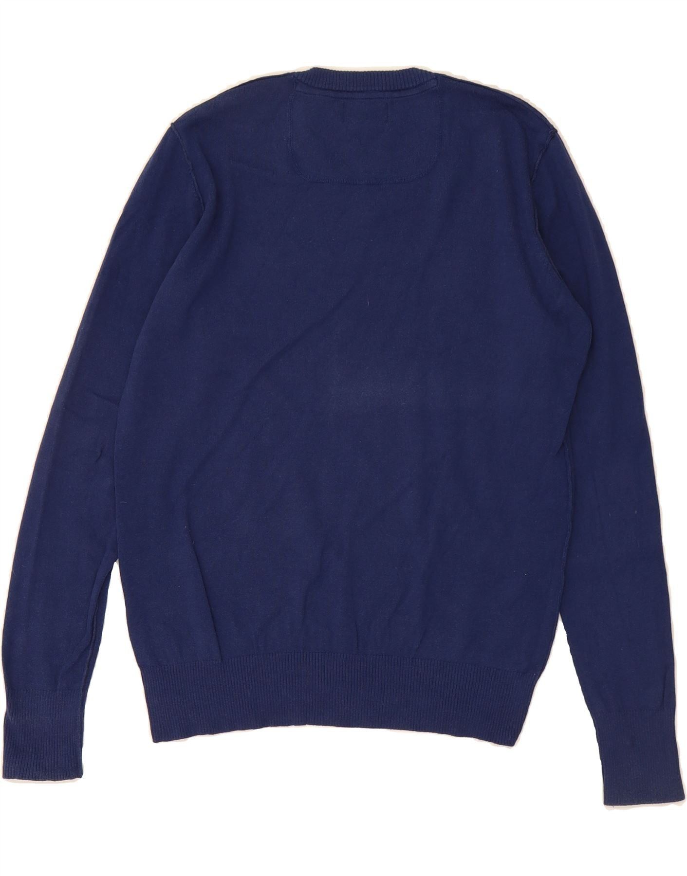 Diesel Womens V-Neck Jumper Sweater UK 20 2XL Navy Blue Size XXL / US 16-18 / IT 52-54 - 2 Thumbnail