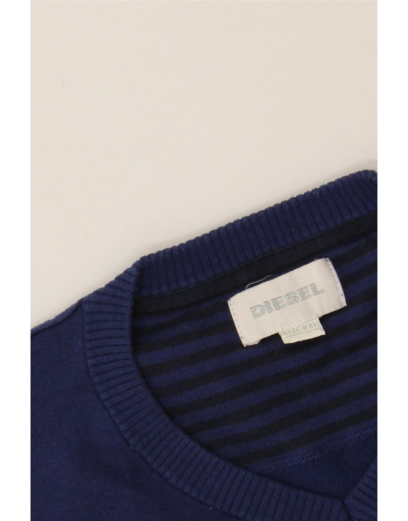 Diesel Womens V-Neck Jumper Sweater UK 20 2XL Navy Blue Size XXL / US 16-18 / IT 52-54 - 3 Thumbnail