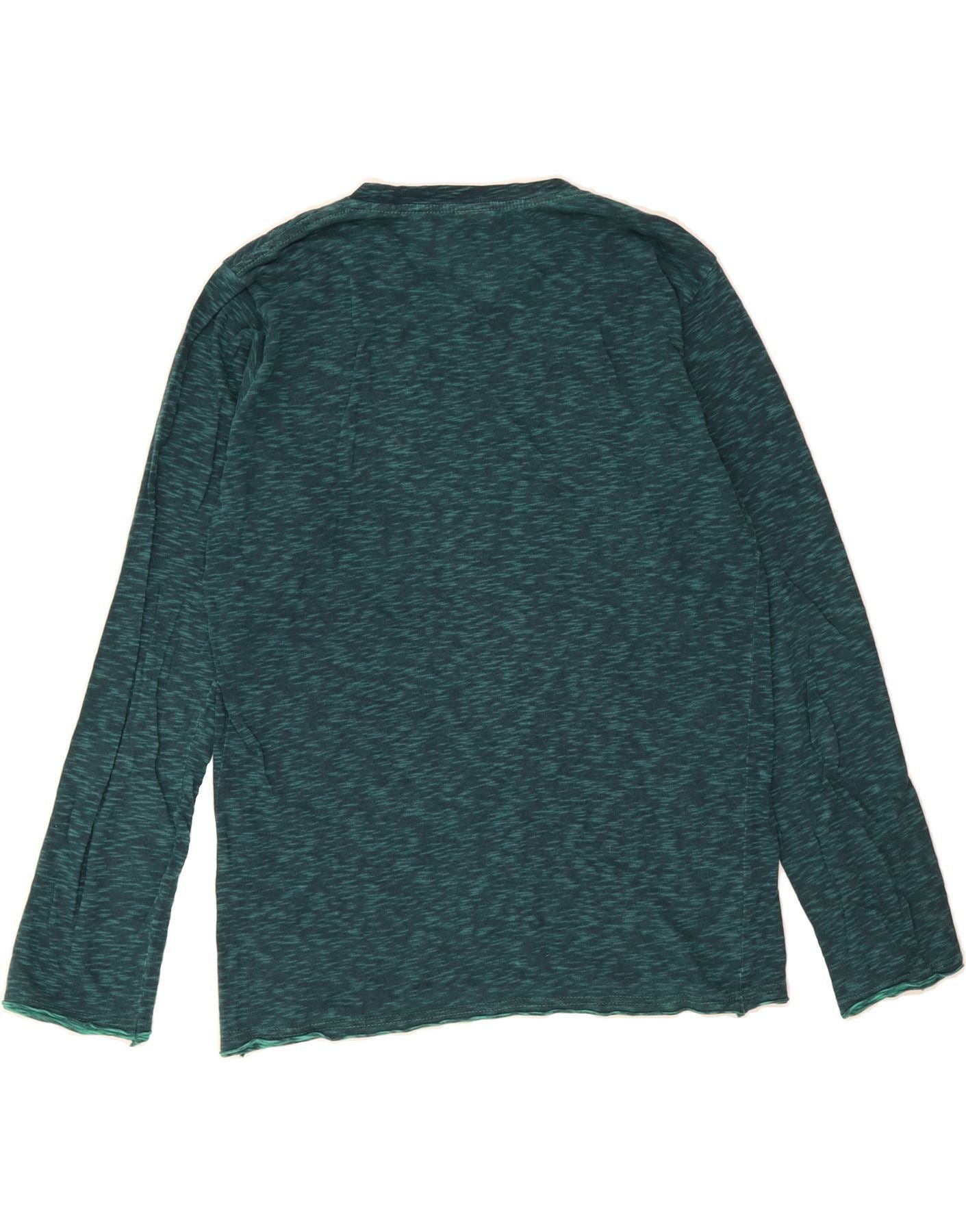 Diesel Mens Graphic Top Long Sleeve Medium Green Flecked Cotton Size US M / EU 48-50 / 2 - 2 Thumbnail