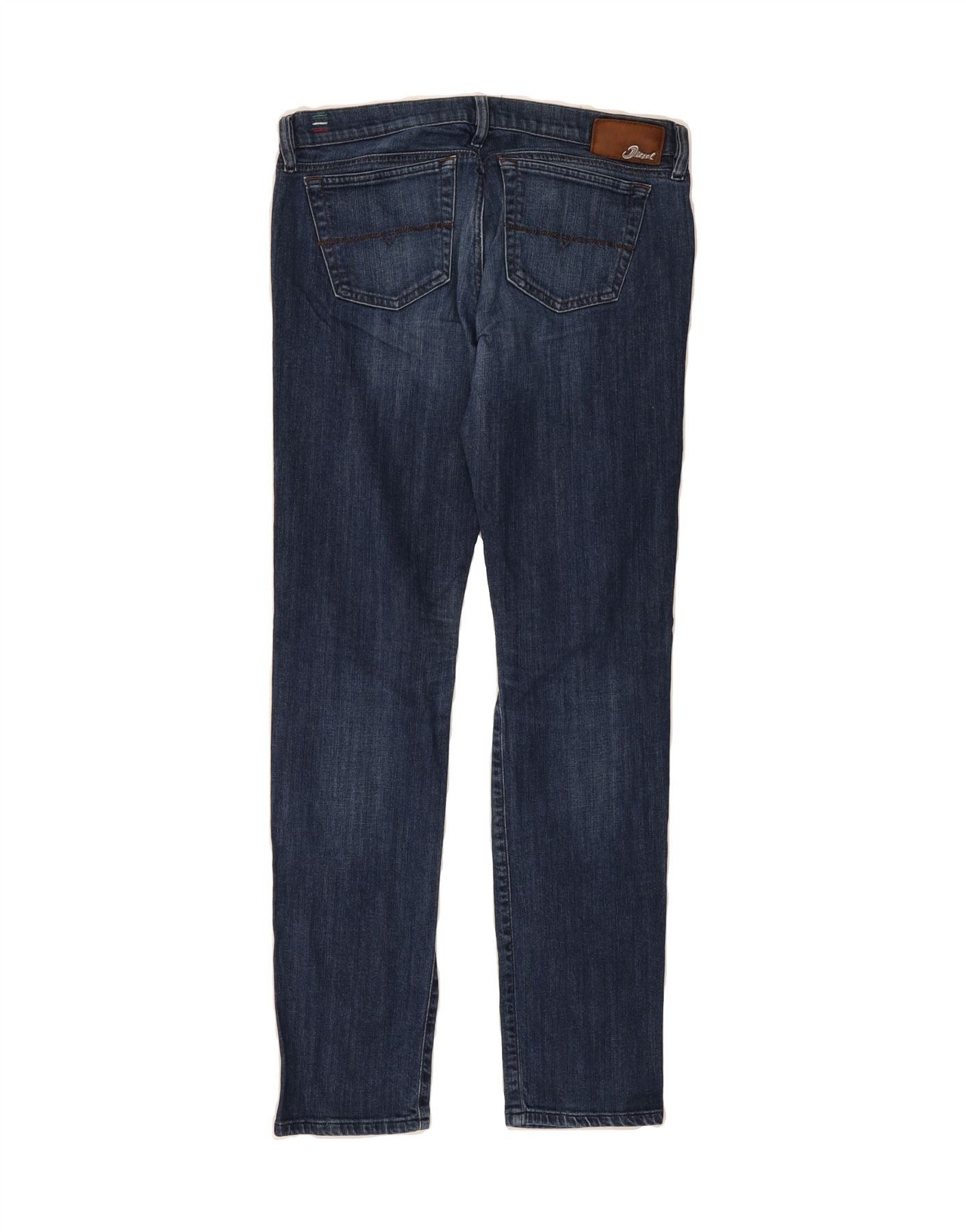 Diesel Womens Xeroz Regular Slim Straight Jeans W30 L32 Navy Blue Size 42" / US 20 - 2 Thumbnail