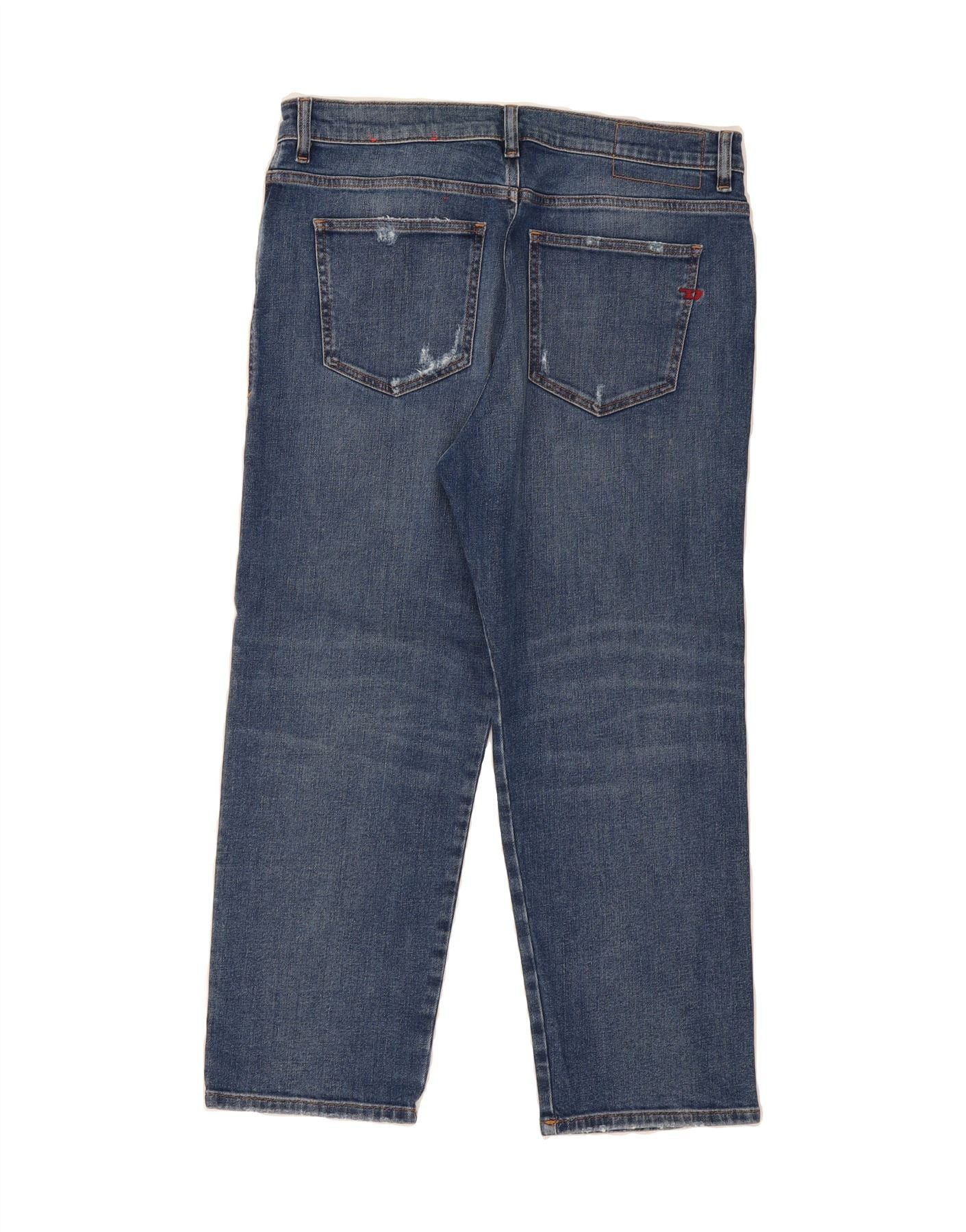 Diesel Womens Cropped Jeans W31 L24 Blue Cotton Size 42" / US 20 - 2 Thumbnail