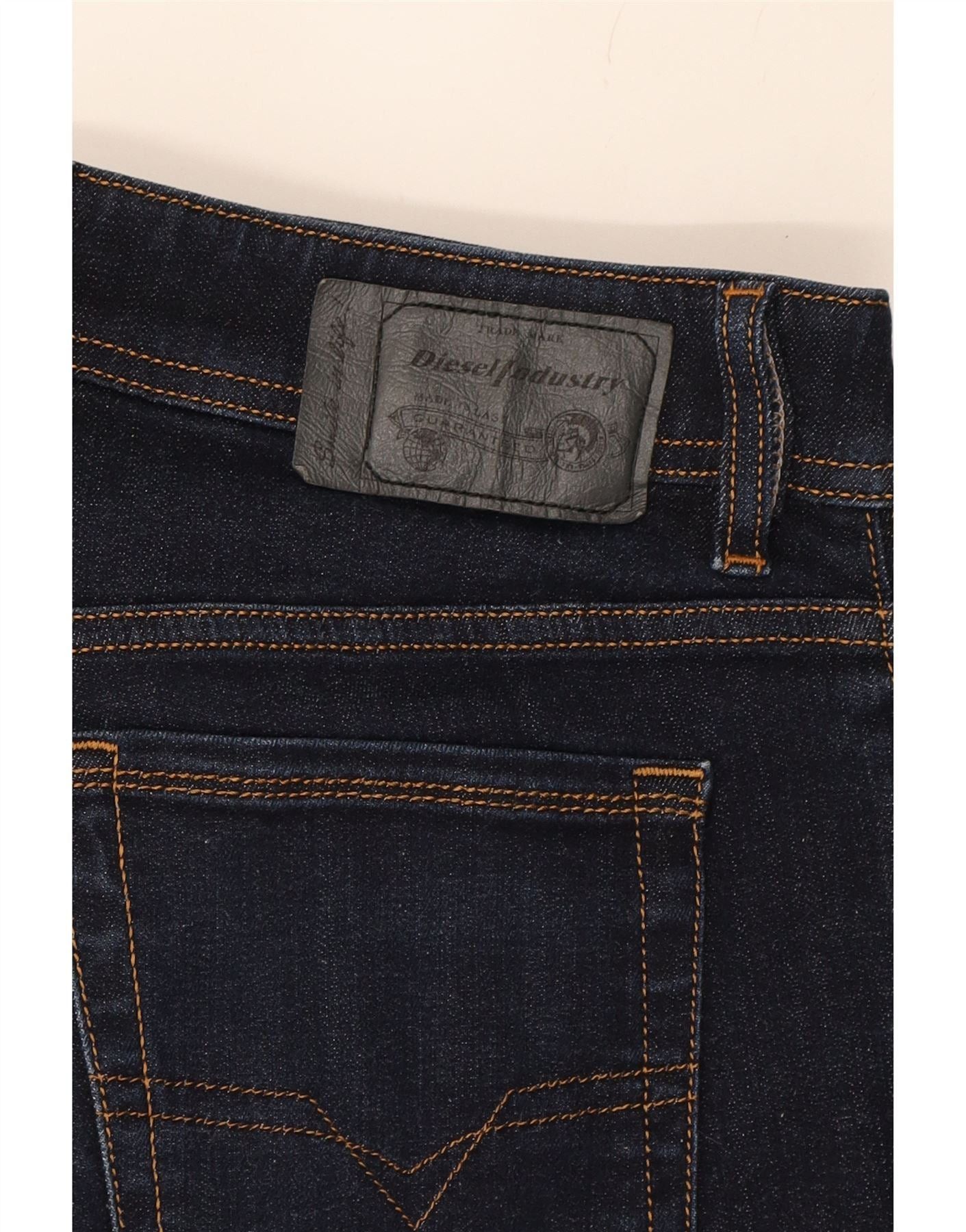 Diesel Womens Troxer Slim Skinny Jeans W30 L32 Navy Blue Cotton Size 42" / US 20 - 4 Thumbnail