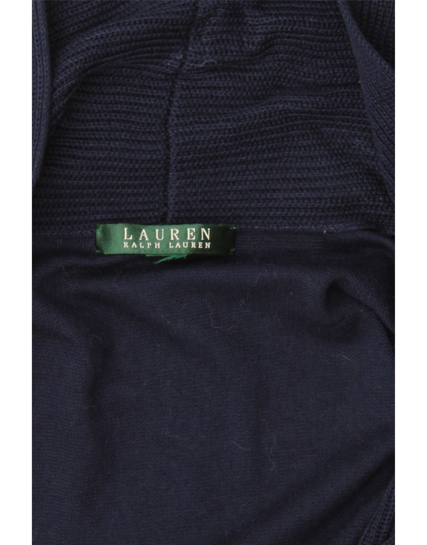 Ralph Lauren Womens Open Cardigan Sweater UK 14 Medium Navy Blue Size M / US 6-8 / IT 42-44 - 3 Thumbnail