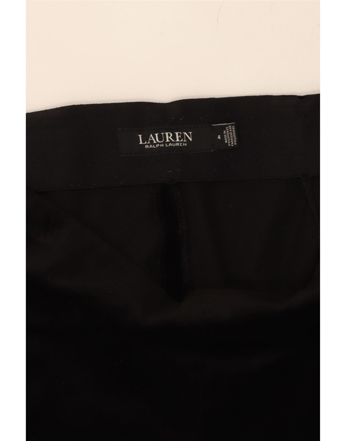 Ralph Lauren Womens Slim Casual Trousers US 4 Small W27 L27 Black Cotton Size 25" / US 0 / IT 36 - 4 Thumbnail