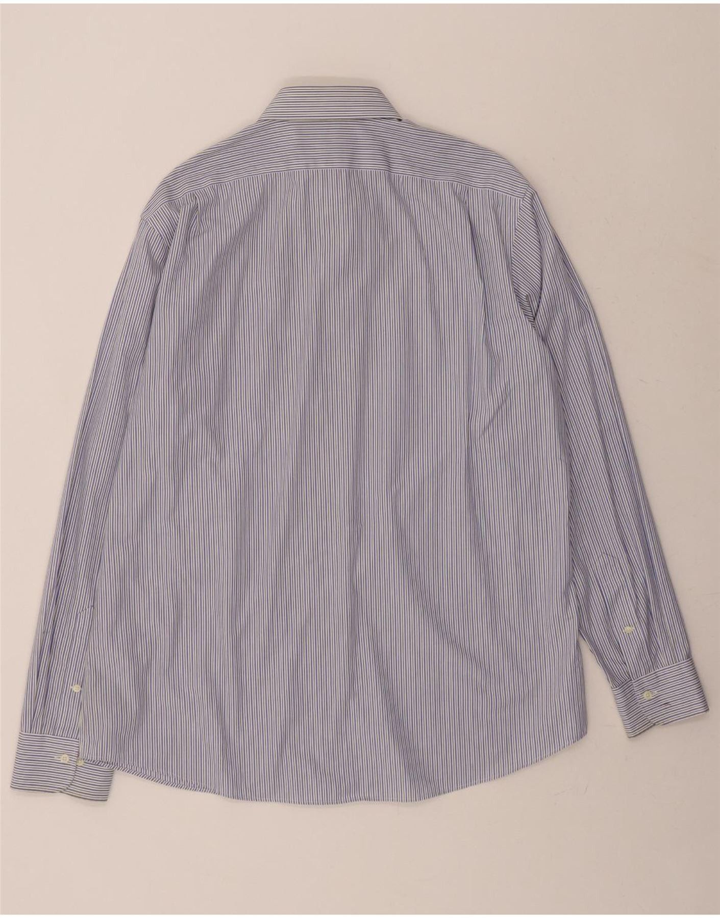 Ralph Lauren Mens Fitted Shirt 17 43 XL Blue Pinstripe Cotton Size US XL / EU 56 / 4 - 2 Thumbnail