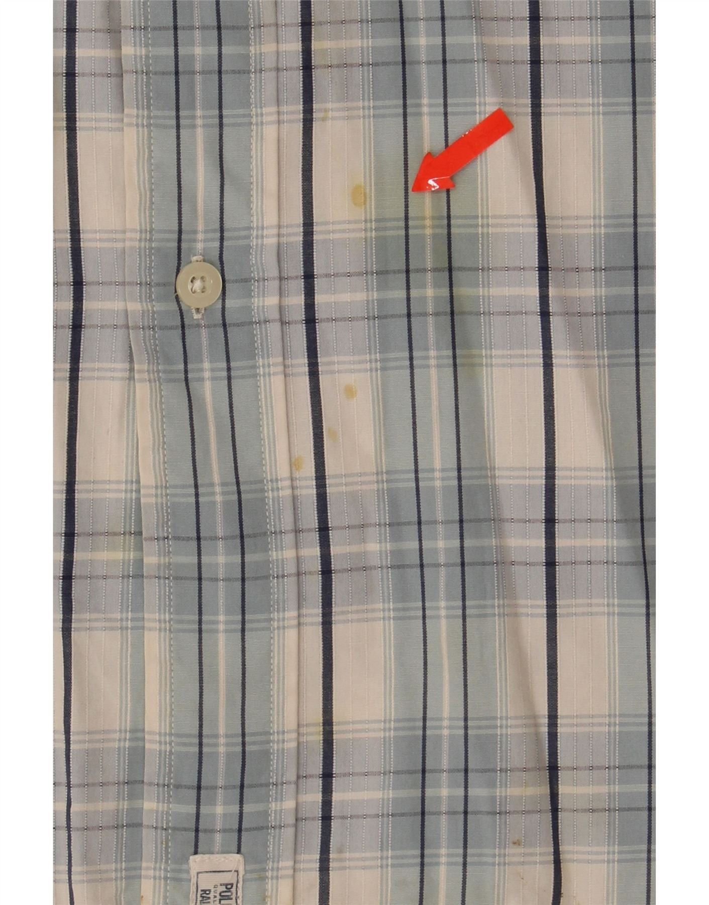 Ralph Lauren Mens Short Sleeve Shirt Medium Blue Check Cotton Size US M / EU 48-50 / 2 - 3 Thumbnail