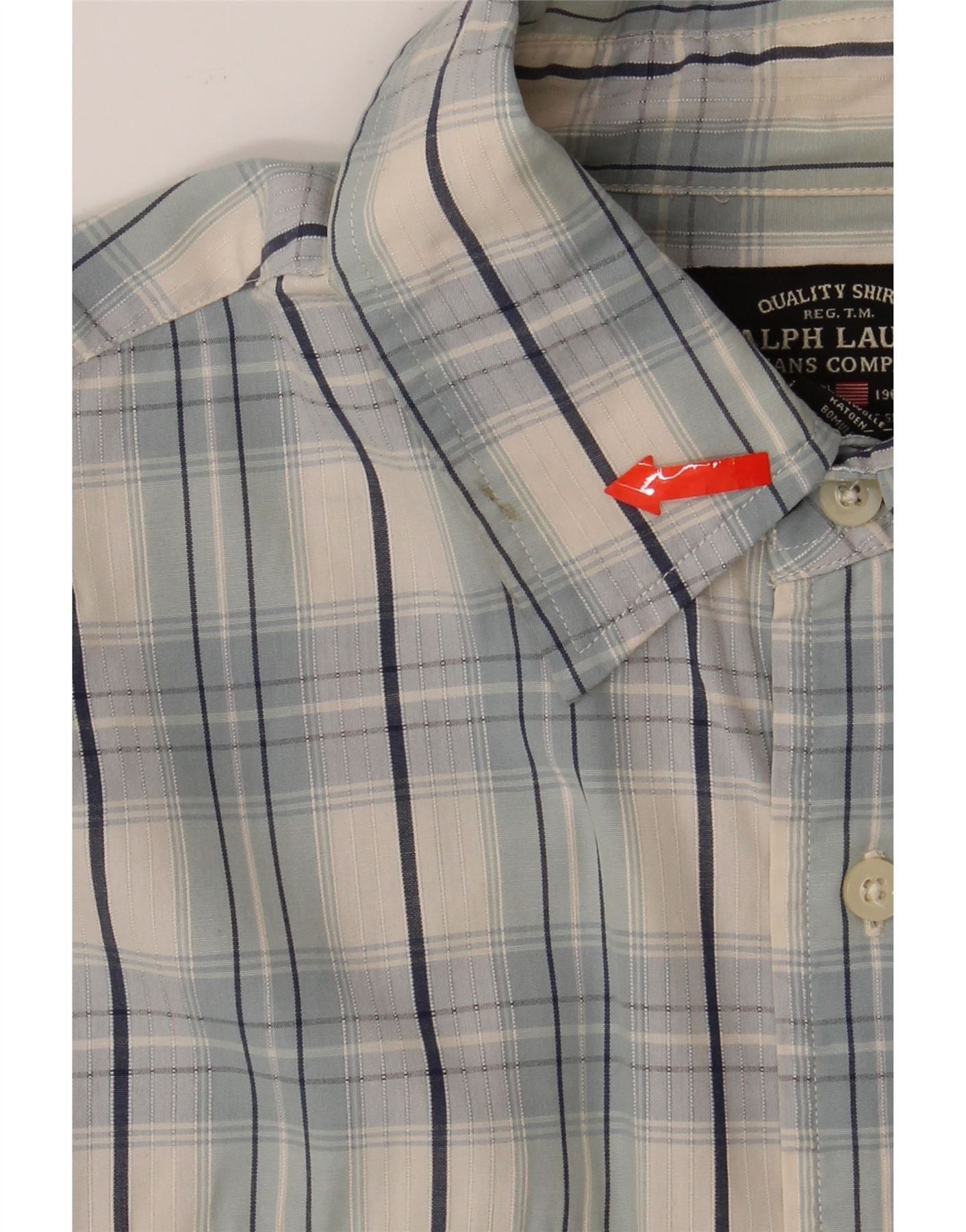 Ralph Lauren Mens Short Sleeve Shirt Medium Blue Check Cotton Size US M / EU 48-50 / 2 - 4 Thumbnail