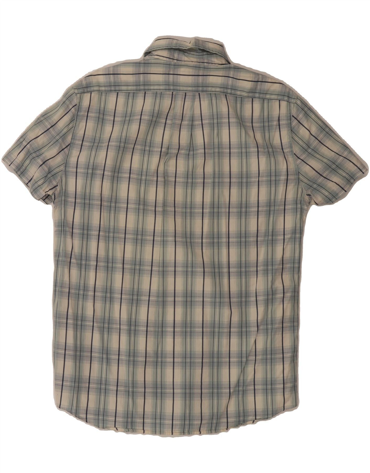 Ralph Lauren Mens Short Sleeve Shirt Medium Blue Check Cotton Size US M / EU 48-50 / 2 - 2 Thumbnail