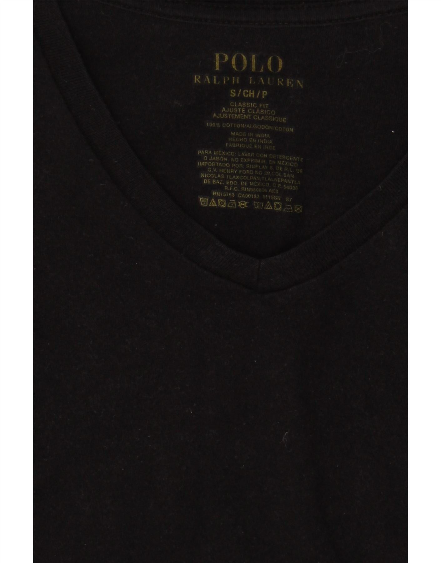 Polo Ralph Lauren Mens Classic Fit T-Shirt Top UK 10 Small Black Cotton Size US S / EU 44-46 / 1 - 3 Thumbnail