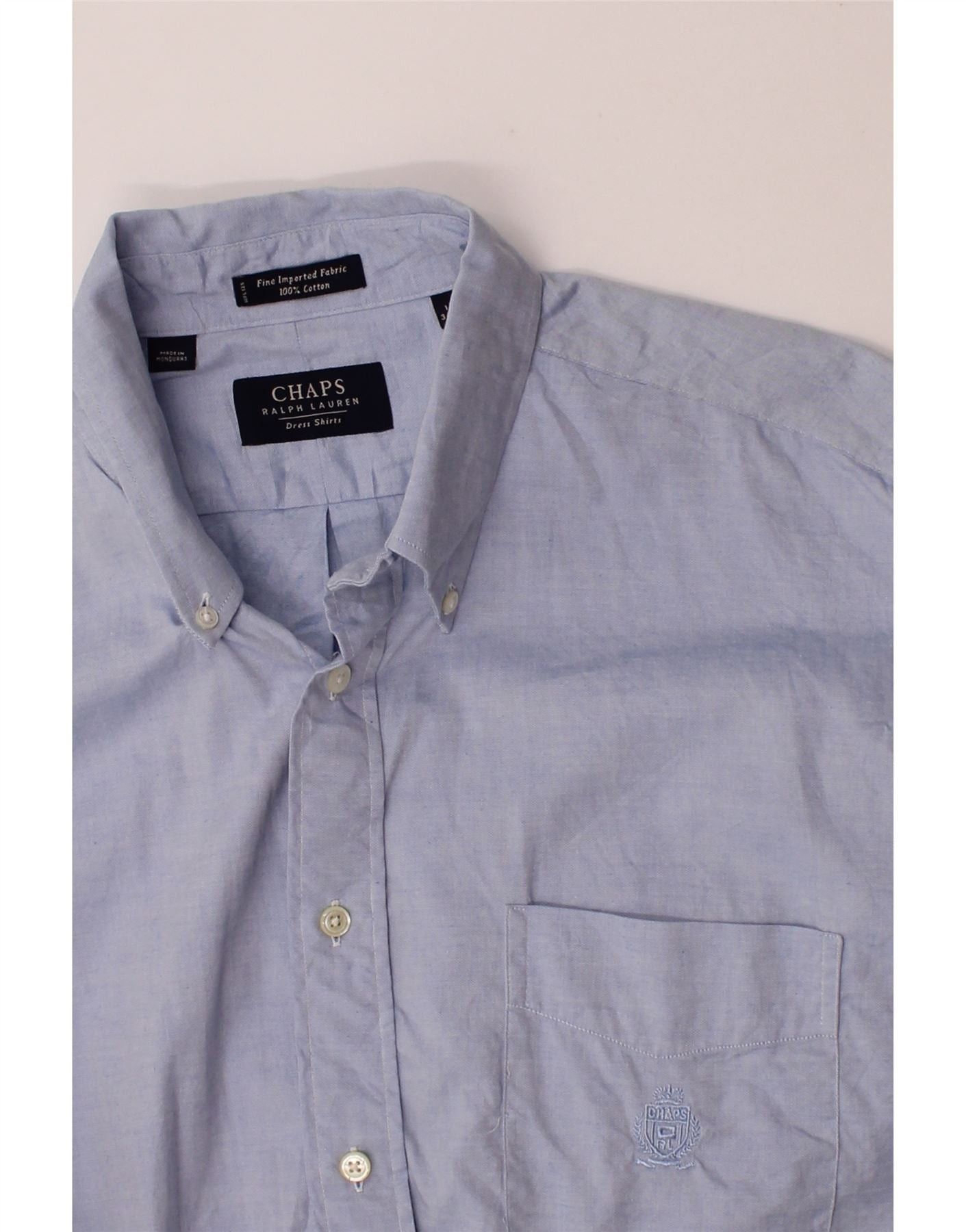 Chaps Ralph Lauren Mens Tall Shirt 16 Large Blue Cotton Size US L / EU 52-54 / 3 - 3 Thumbnail