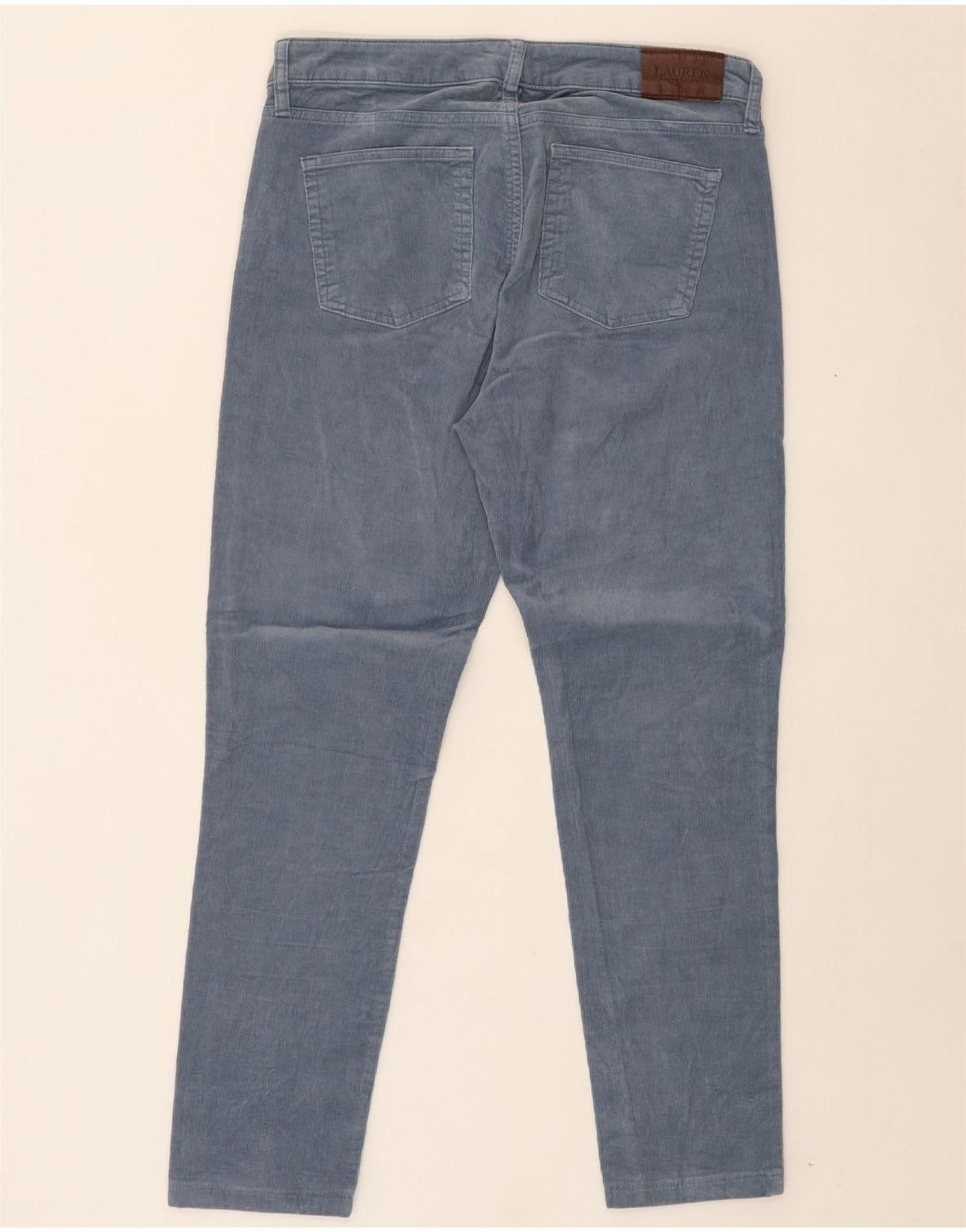 Ralph Lauren Womens Slim Corduroy Trousers US 8 Medium W30 L27 Blue Cotto Size 27" / US 4 / IT 40 - 2 Thumbnail