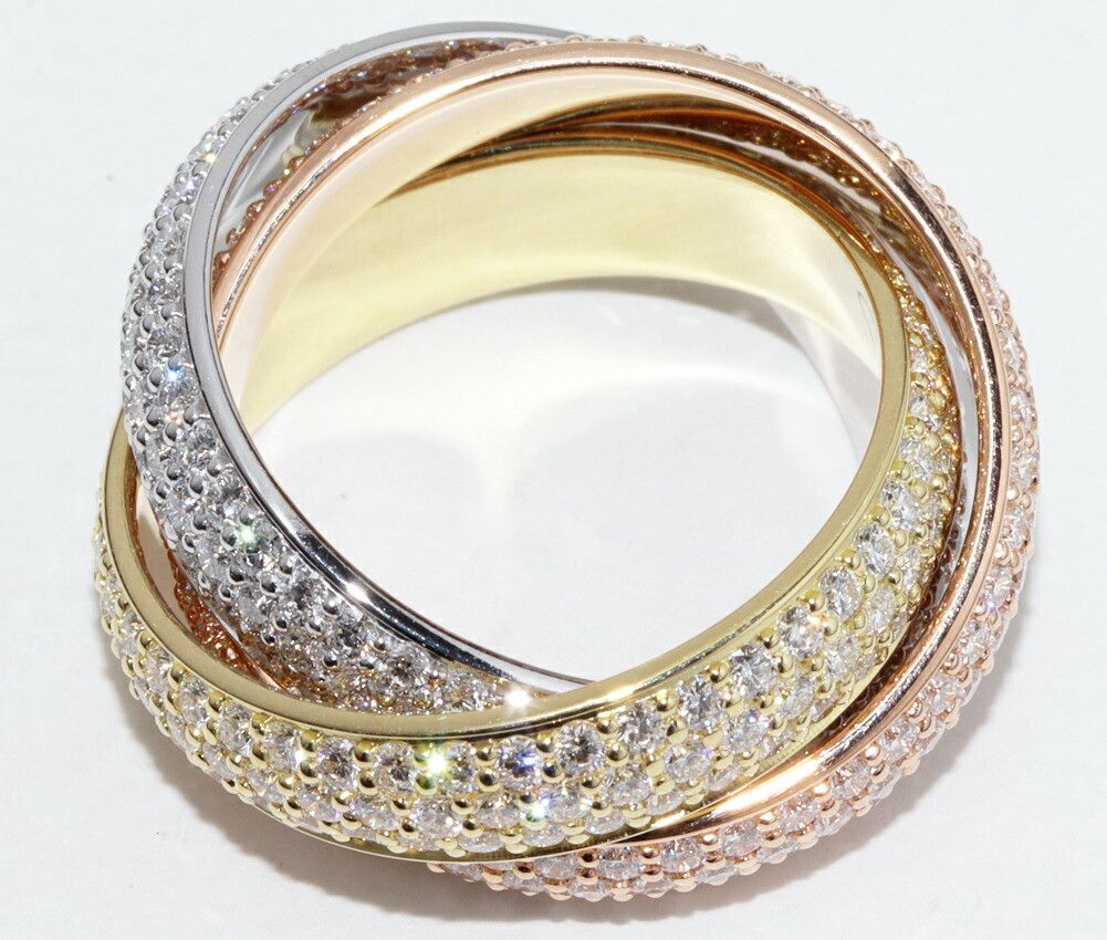 Cartier Cartier Cartier Trinity Ring Au750 Diamond Ring Size 53 Metal Ring N47783 DUTY FREE for USA Size ONE SIZE - 4 Thumbnail
