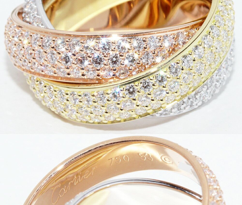 Cartier Cartier Cartier Trinity Ring Au750 Diamond Ring Size 53 Metal Ring N47783 DUTY FREE for USA Size ONE SIZE - 5 Thumbnail