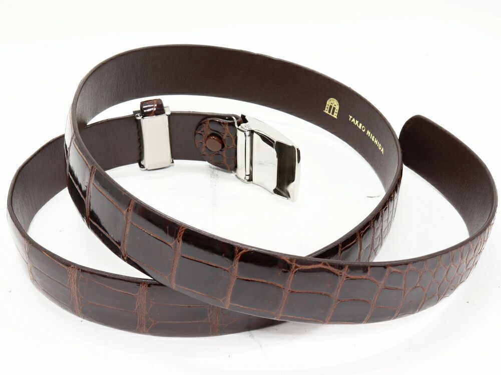 Other Other Takeo Nishida Crocodile Belt Leather Belt DUTY FREE for USA Size ONE SIZE - 2 Thumbnail