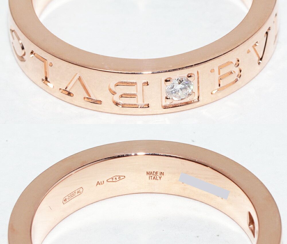 Bvlgari Bvlgari BVLGARI B.zero1 Au750 Pink Gold Diamond Ring Size 52 Crocodile skin Ring AN854185 341823 DUTY FREE for USA Size ONE SIZE - 5 Thumbnail