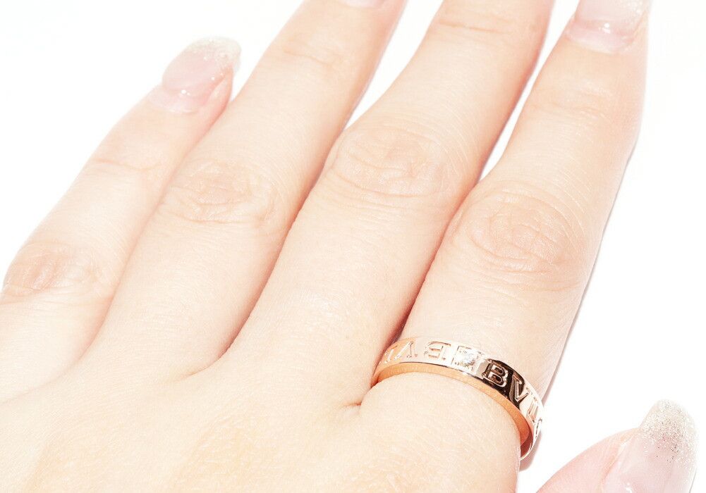 Bvlgari Bvlgari BVLGARI B.zero1 Au750 Pink Gold Diamond Ring Size 52 Crocodile skin Ring AN854185 341823 DUTY FREE for USA Size ONE SIZE - 6 Thumbnail
