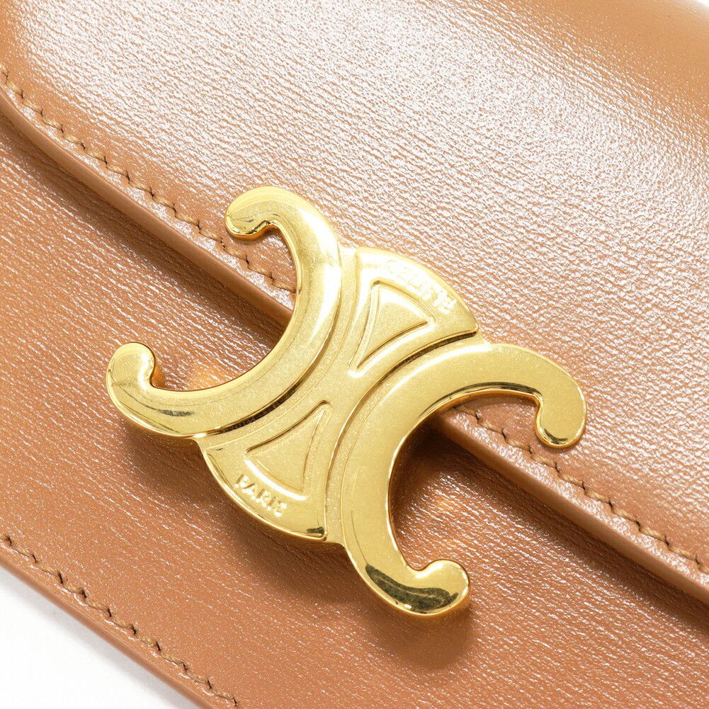 Celine Celine Celine Triomphe Shiny Calfskin Card Case Leather Card Case 10I583DPV.18BU DUTY FREE for USA Size ONE SIZE - 5 Thumbnail