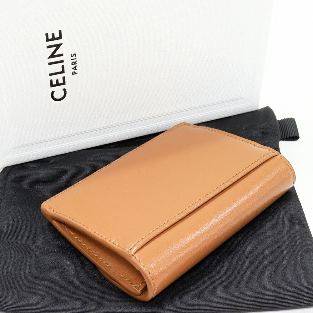 Celine Celine Celine Triomphe Shiny Calfskin Card Case Leather Card Case 10I583DPV.18BU DUTY FREE for USA Size ONE SIZE - 2 Thumbnail