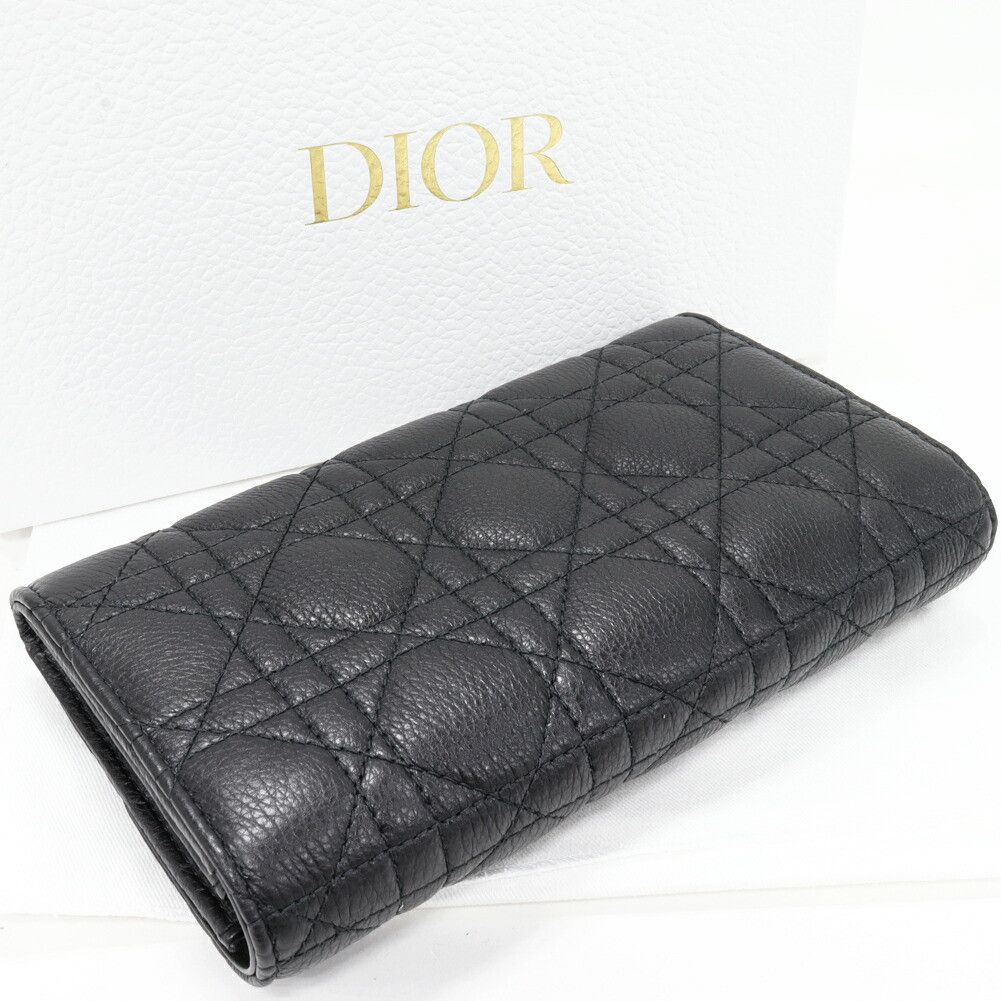 Dior Dior Dior Dior Caro Calfskin Long Wallet Leather Long Wallet S5039UWHC_M900 DUTY FREE for USA Size ONE SIZE - 2 Thumbnail