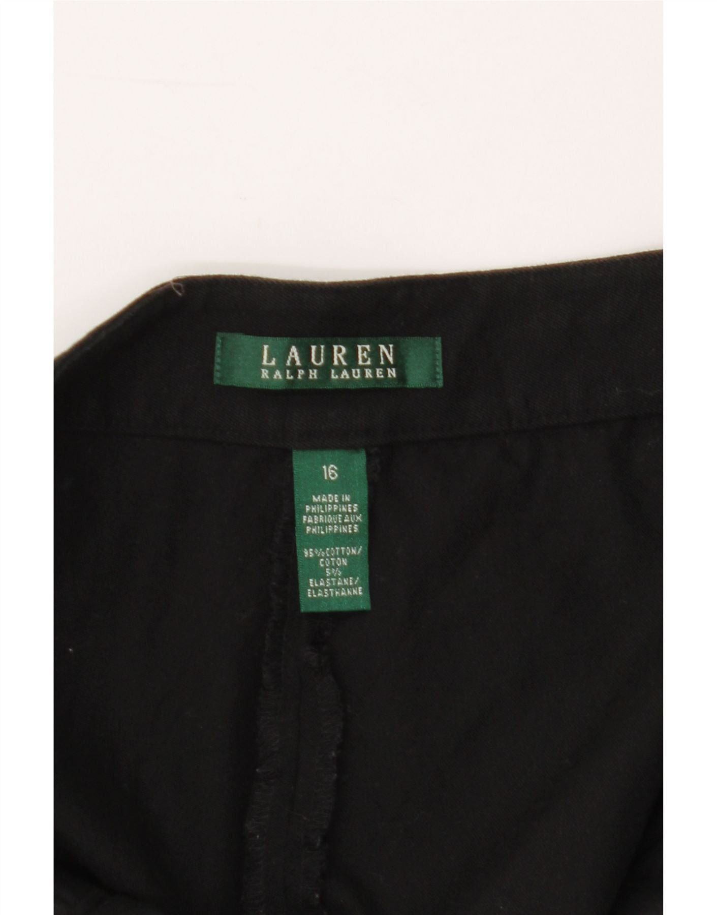 Ralph Lauren Womens Straight Chino Trousers US 16 2XL W38 L30 Black Cotto Size 34" / US 12 / IT 48 - 5 Thumbnail