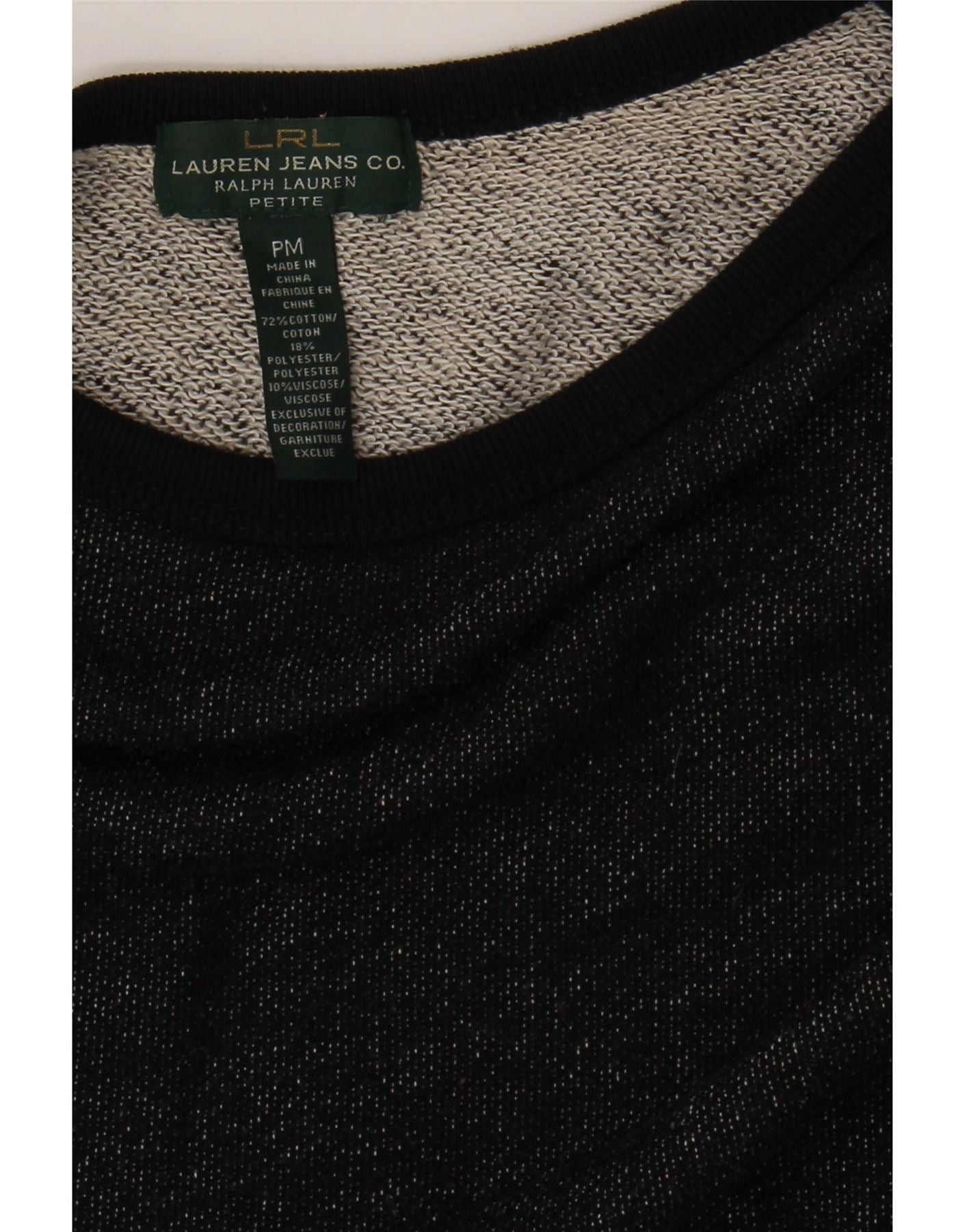 Ralph Lauren Womens Petite 3/4 Sleeve Sweatshirt Jumper UK 14 Medium Grey Size M / US 6-8 / IT 42-44 - 3 Thumbnail