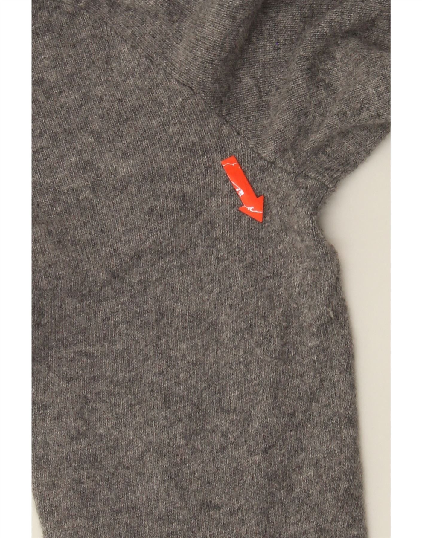 Ralph Lauren Womens Crop V-Neck Jumper Sweater UK 18 XL Grey Wool Size XL / US 12-14 / IT 48-50 - 3 Thumbnail