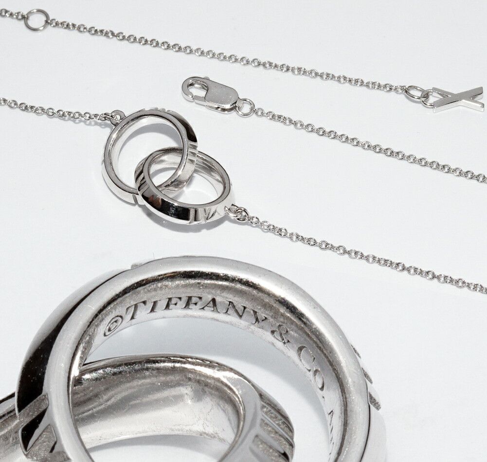 Tiffany & Co. Tiffany & Co. Tiffany & Co. K18WG Atlas X Closed Interlocking Pendant Necklace Metal Necklace DUTY FREE for USA Size ONE SIZE - 4 Thumbnail