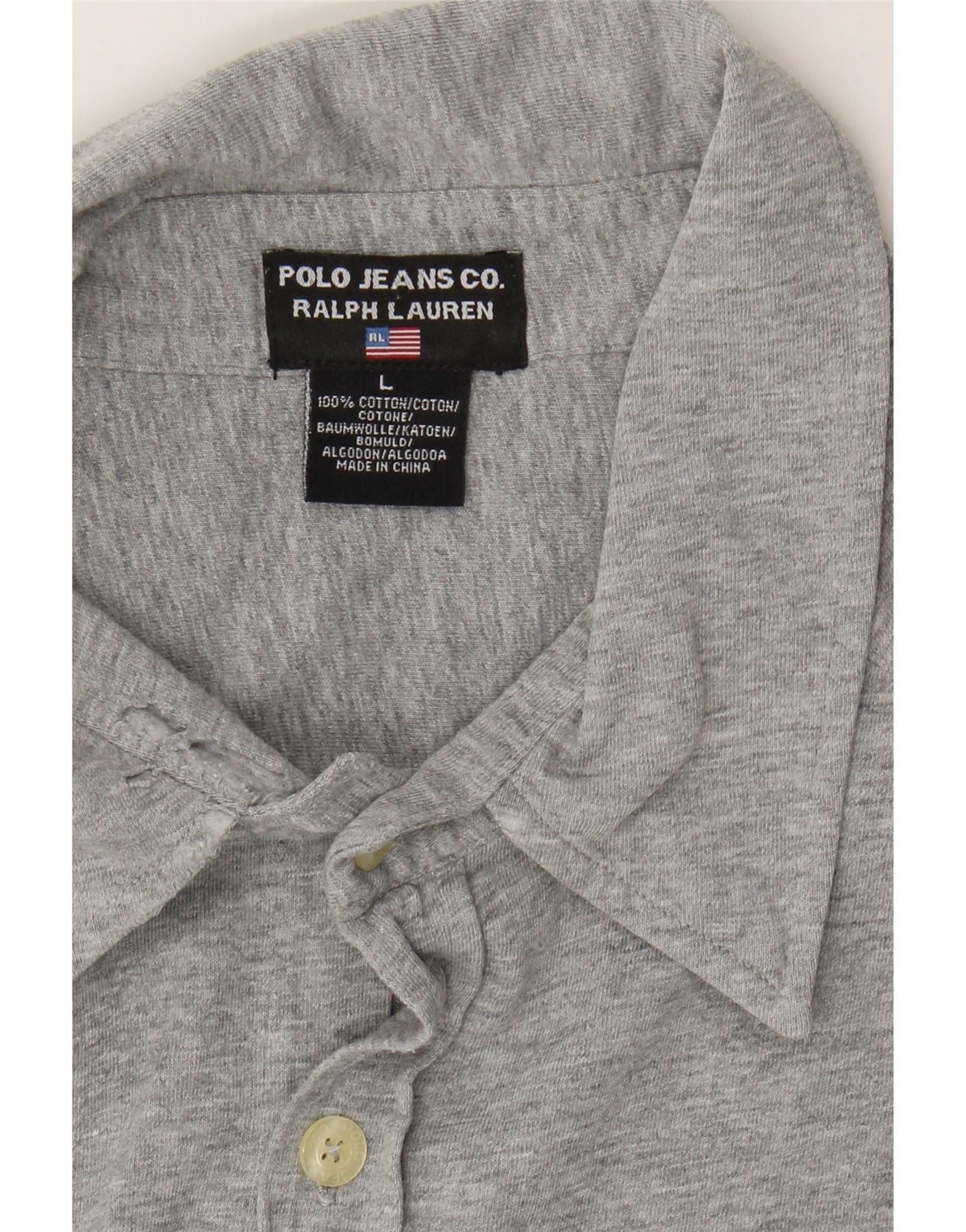 Polo Ralph Lauren Mens Shirt Large Grey Cotton Size US L / EU 52-54 / 3 - 5 Thumbnail
